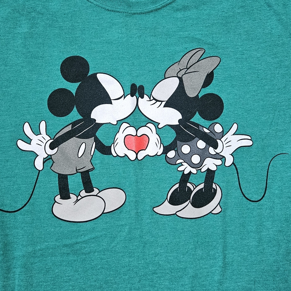 Disney Green Mickey and Minnie T-Shirt - Picture 2 of 4